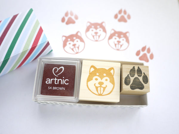 Shiba inu rubber stamps, Dog paw rubber stamp, Dog lovers gift idea, Japanese rubber stamps