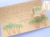 Palm tree decoration, Beach wedding, Summer wedding stamp, Japanese rubber stamp, Wedding stamp