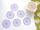 Chrysanthemum stamp Japanese Kamon symbol, Chrysanthemum rubber stamp, Flower decoration stamp, Japanese rubber stamp