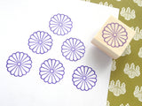 Chrysanthemum stamp Japanese Kamon symbol, Chrysanthemum rubber stamp, Flower decoration stamp, Japanese rubber stamp