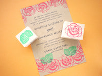 Rose rubber stamp, Flower wedding decoration, Real rose invitation, Japanese rubber stamps