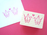 Origami crane wedding stamp, Wedding stamp, Japanese rubber stamp