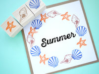 Seashell rubber stamps, Beach wedding decoration, Handmade rubber stamp, Summer decoration stamps, Japanese rubber stamps