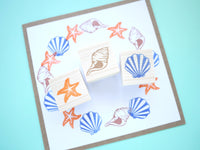 Seashell rubber stamps, Beach wedding decoration, Handmade rubber stamp, Summer decoration stamps, Japanese rubber stamps