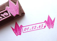 Origami crane custom stamp, Japanese stamp, Personalized stamp wedding