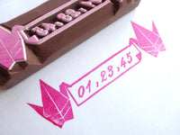 Origami crane custom stamp, Japanese stamp, Personalized stamp wedding