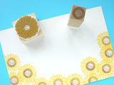 Sunflower invitation stamp, Summer card decoration, Wedding stamp