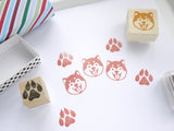 Shiba inu rubber stamps, Dog paw rubber stamp, Dog lovers gift idea, Japanese rubber stamps