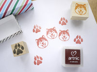 Shiba inu rubber stamps, Dog paw rubber stamp, Dog lovers gift idea, Japanese rubber stamps