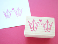 Origami crane wedding stamp, Wedding stamp, Japanese rubber stamp