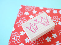 Origami crane wedding stamp, Wedding stamp, Japanese rubber stamp