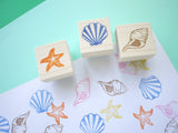 Seashell rubber stamps, Beach wedding decoration, Handmade rubber stamp, Summer decoration stamps, Japanese rubber stamps