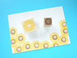 Sunflower invitation stamp, Summer card decoration, Wedding stamp
