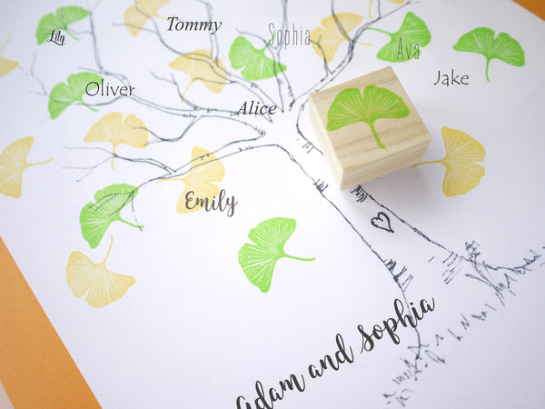 rubber tree stamp Japanese Ginkgo Leaf Rubber Stamp