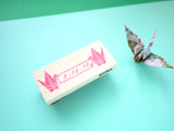 Origami crane custom stamp, Japanese stamp, Personalized stamp wedding