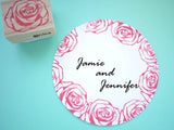 Rose wedding invitation stamp, Wedding rubber stamps, Japanese rubber stamp, Wedding flower