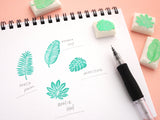 Tropical leaf rubber stamps, Summer decoration stamp, Hobonichi rubber stamp, Beach wedding rubber stamps, Japanese rubber stamps