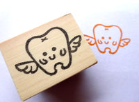 Tooth fairy stamp, Baby invitations, Kawaii rubber stamp, Handmade rubber stamp, Japanese rubber stamps