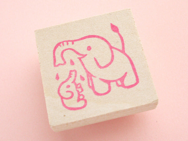 Elephant rubber stamp, Baby shower stamp, Japanese rubber stamps, Animal decoration stamp, Parent and child