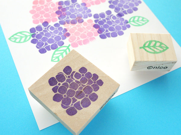 Hydrangea stamp, Flower invitation, Handmade stamp, Japanese rubber stamps