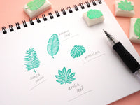 Tropical leaf rubber stamps, Summer decoration stamp, Hobonichi rubber stamp, Beach wedding rubber stamps, Japanese rubber stamps