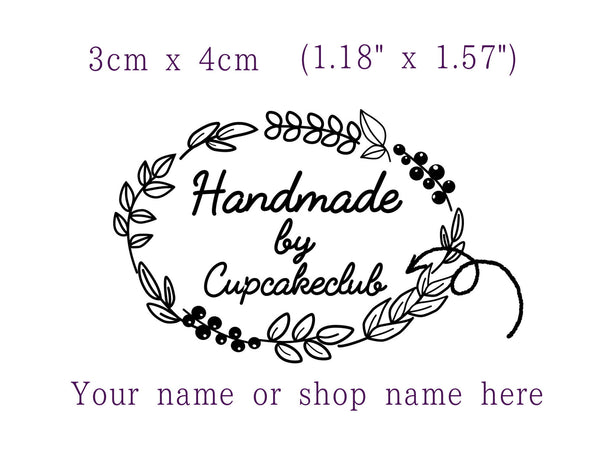 Shop name rubber stamp, Handmade by stamp, custom rubber stamp, Person –  Japanese Rubber Stamps