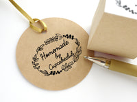 Shop name rubber stamp, Handmade by stamp, custom rubber stamp, Personalized stamp