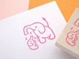Elephant rubber stamp, Baby shower stamp, Japanese rubber stamps, Animal decoration stamp, Parent and child