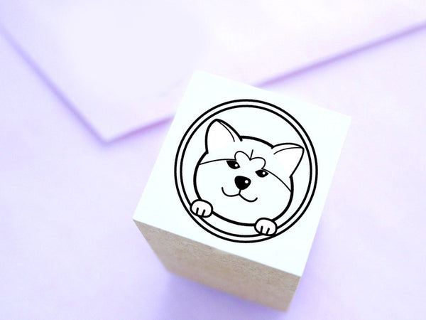 Akita inu lover, Dog custom stamp, Japanese rubber stamp