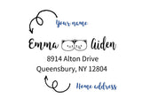 Cat return address stamp, Custom rubber stamp wedding, Address rubber stamp, Japanese rubber stamp