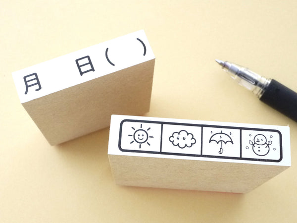 Hobonichi weather rubber stamps, Planner decoration stamps, Japanese r –  Japanese Rubber Stamps