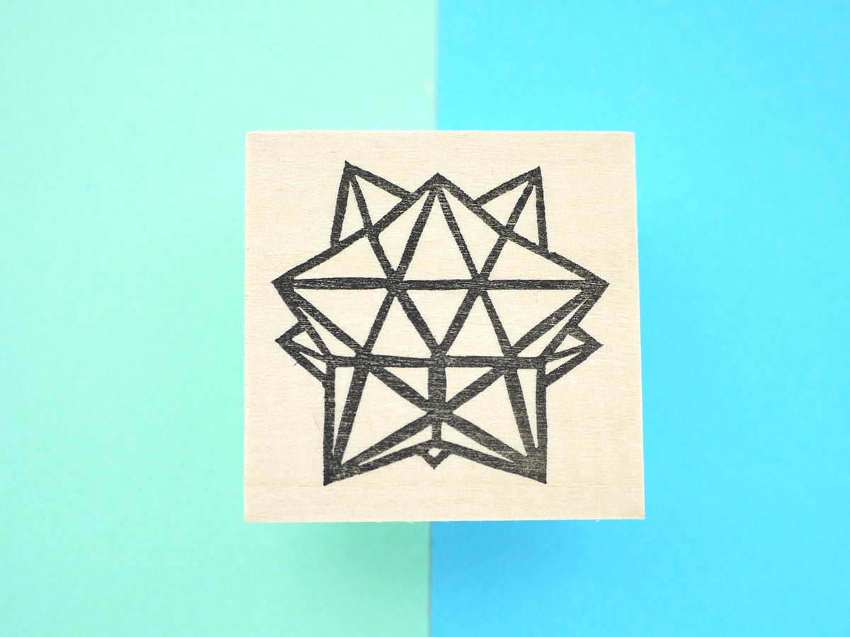 Polyhedron rubber stamp, Geometric art, Christmas decoration rubber st ...