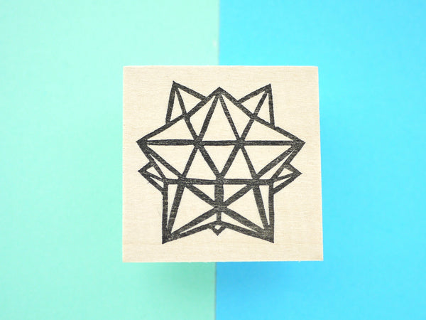 Polyhedron rubber stamp, Geometric art, Christmas decoration rubber stamp, Japanese rubber stamps