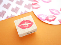 Kiss mark stamp, Kawaii stationery, Wedding rubber stamp, Decorative rubber stamp