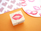 Kiss mark stamp, Kawaii stationery, Wedding rubber stamp, Decorative rubber stamp