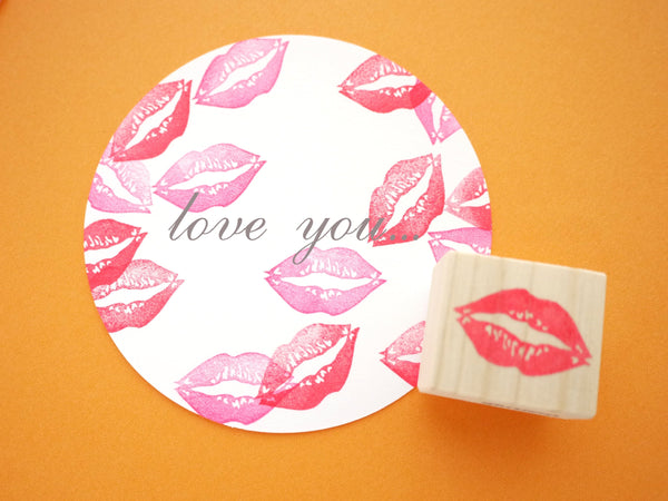 Kiss mark stamp, Kawaii stationery, Wedding rubber stamp, Decorative rubber stamp