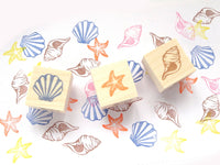 Seashell rubber stamps, Beach wedding decoration, Handmade rubber stamp, Summer decoration stamps, Japanese rubber stamps