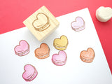 Love heart macaron stamp, Wedding stamp, Personalized wedding stamp, Japanese rubber stamps
