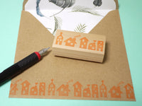 New home card, House rubber stamp, Lots of houses stamp, Cute decoration stamp, Japanese rubber stamps