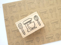 Homemade mixer stamp, Cooking tools rubber stamp, Japanese rubber stamps, Unique rubber stamp