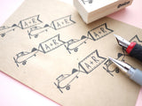 Initial airplane stamp, Wedding rubber stamp, Personalized stamp