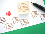 Baby wild boar rubber stamp, Japanese rubber stamps, Animal rubber stamps, Baby rubber stamp