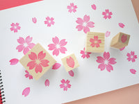 Cherry blossom and petal stamps (Big and Small), Cherry blossom stamp, Flower stamp, Japanese rubber stamp