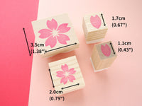 Cherry blossom and petal stamps (Big and Small), Cherry blossom stamp, Flower stamp, Japanese rubber stamp