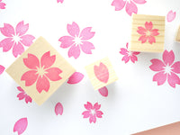 Cherry blossom and petal stamps (Big and Small), Cherry blossom stamp, Flower stamp, Japanese rubber stamp