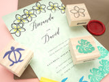 Hawaiian decor handmade stamps, Wedding decoration, Summer wedding