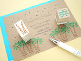 Palm tree decoration, Beach wedding, Summer wedding stamp, Japanese rubber stamp, Wedding stamp