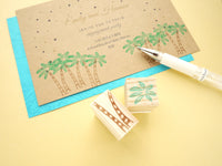 Palm tree decoration, Beach wedding, Summer wedding stamp, Japanese rubber stamp, Wedding stamp