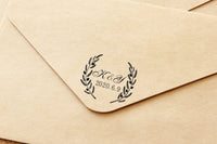 Personalized wedding stamp, Wreath initial wedding stamp, Wedding invitation rubber stamp, Japanese rubber stamps