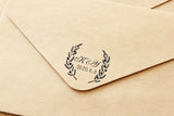 Personalized wedding stamp, Wreath initial wedding stamp, Wedding invitation rubber stamp, Japanese rubber stamps